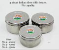 Stainless Steel Lunch Box / Tiffin Box 3 Pcs Combo Set Good Quality Food Storage Basket. 