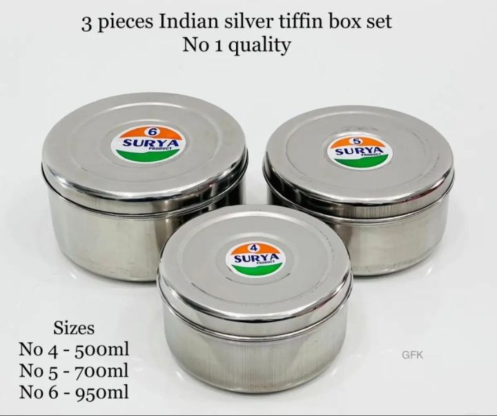 Stainless%20Steel%20Lunch%20Box%20/%20Tiffin%20Box%203%20Pcs%20Combo%20Set%20Good%20Quality%20Food%20Storage%20Basket%20-%20Image%202