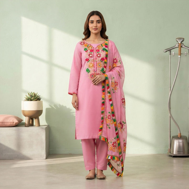 Georgette Kurti (3 Piece) Stylish Traditional Wear for Women Top Rated Item Limited Stock Offer