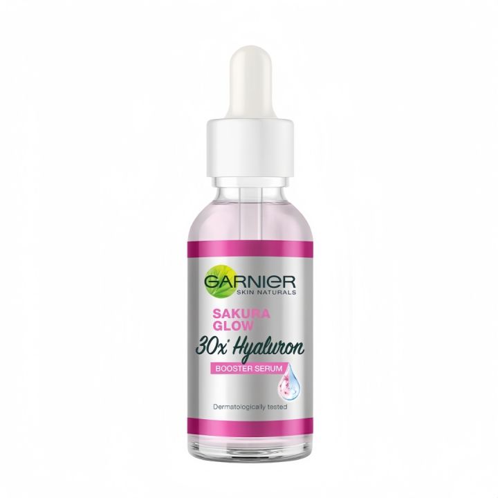 Garnier Sakura Glow 30X Hyaluron Booster Serum 30ml Dark Circles and Roughness for Healthy-Looking, Glowing Skin
