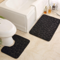 2PC embossed stone pattern toilet mat door mats absorb water mats non-slip carpet mat, can wash strip carpet home decoration. 