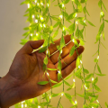 1/4/8PCS 2M Climbing Rattan Light String Willow Leaf USB Outdoor Copper Wire Rattann  Wedding Party Decorative LED String Light. 