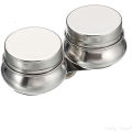Palette Cups, Paint Pot Container Cup with Lid and Clip Double Dippers Stainless Steel for Oil Painting, Silver. 