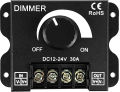 DC12‑24V 8A/30A Rotary LED Dimmer Switch Adjustable Brightness Controller for Car RV Boat Single‑Color LED Strip Light.