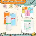 Mini Printer Sticker Paper, Thermal Paper Rolls For T02/M02 and Mini Printer, Smooth Color Self-Adhesive Paper 25X57mm Paperang. 