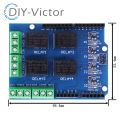 5V 4 Channel Relay Shield Module for Arduino UNO R3 Mega2560 Electronic 4 Way Four Channel Relay Control Expansion Board. 