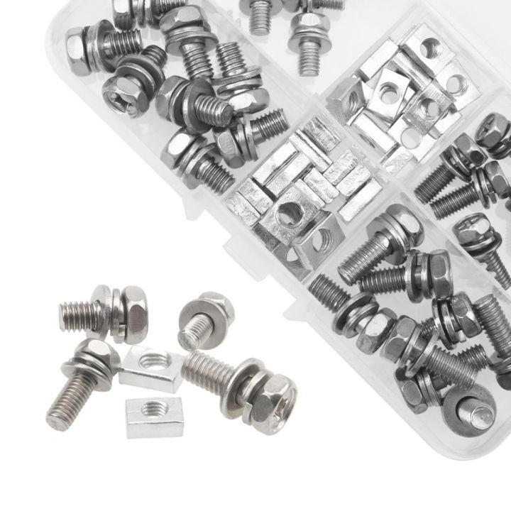 64Pcs/box%20Stainless%20Steel%20Motorcycle%20Battery%20Terminal%20Nut%20Bolt%20Sets%20M5x10/14%20M6x12/16%20Square%20Nut%20Screw%20Kit%20for%20ATV%20Bike%20Scooter%20-%20Image%202