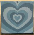 Aesthetic Radiating Heart canvas Painting 4 x 4. 