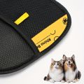 Upgrade Edition Large Pet Static Hair Removal Gloves - Black Polypropylene Cat Grooming Gloves with Yellow Accents.