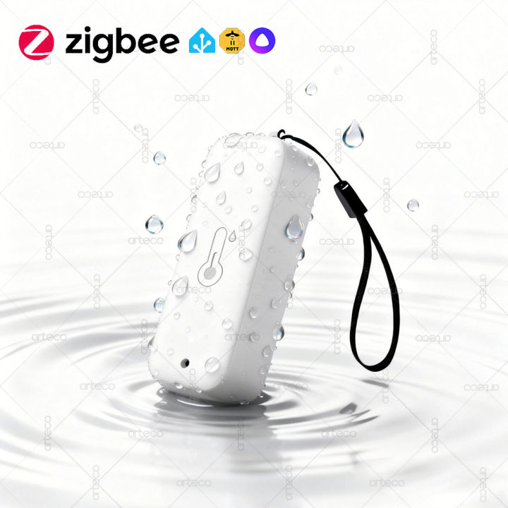 Waterproof Zigbee Temperature Humidity Sensor Thermometer IP65 APP Remote Monitoring Works with Gateway Yandex Zigbee2MQTT HA