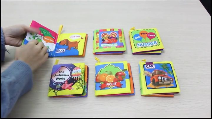 Baby Cloth Book Early Education Baby Tear-Proof Biteable Three-Dimensional Shredded Book 6 Months Cognitive Puzzle Sound Toy