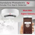 Tuya Zigbee Smart Smoke Detector, Fire Alarm Sensor Home Security System Firefighters Work With Gateway Hub. 