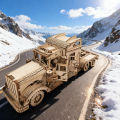 3D Wooden Puzzle Semi-Trailer Truck DIY Hand-Assembled Model Creative Holiday Birthday  Toy. 