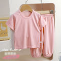 Summer fashion for boys and girls casual two-piece set of original color. 