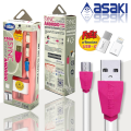 [Best value] Asaki charging sync cable charging and data sync cable with brush head assorted colors. 