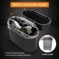 1/2/3Pcs Car Trash Can (with Lid) Contains 60 (300) Garbage Bags, Small Car Trash Can, Leak-proof Mini Car Accessories. 