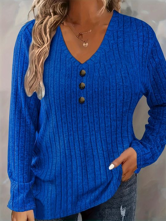 Plus%20Size%20Elegant%20Casual%20Woman%20T-Shirt%20Fashion%20Loose%20T-Shirt%20Woman%20Temperament%20Long%20sleeve%20T-Shirt%20Holiday%20Weekend%20-%20Image%204