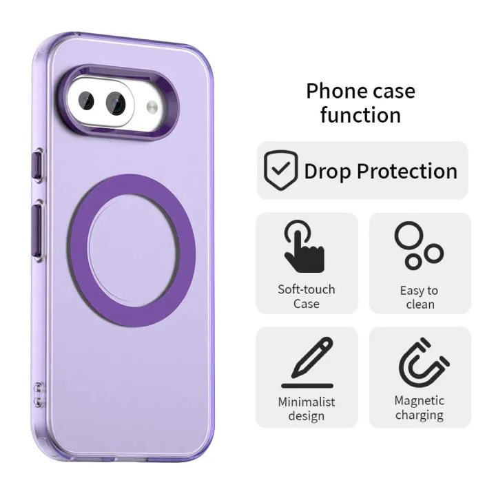 Compatible%20With%20Google%20Pixel%209A%20Magsafe,Shockproof%20Magnetic%20Transparent%20Candy%20Colorful%20Phone%20Case%20-%20Image%204