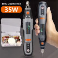35W USB Cordless Rotary Tool Dremel DIY Mini Drill Engraving Pen Electric 3 Speed Mini Wireless Drill Set 8500r-21000r/min. 