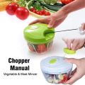 Easy Spin Quick Cutter – Manual Vegetable, Onion, Fruit & Nut Chopper | Hand-Powered Meat Grinder, Mixer & Food Processor (No Color Choice). 