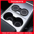 Cup Holder Insert for Tesla Model Y Juniper Model 3 2025 2026 Accessories Center Console Storage Box Mats Cup Coaster Pad Trim. 