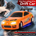 1:64 2.4G High speed Drift Rc Car 4WD Remote Control Car Four Wheel Drive Radio Controlled Mini GTR Racing Model Boy Toy Giftts. 