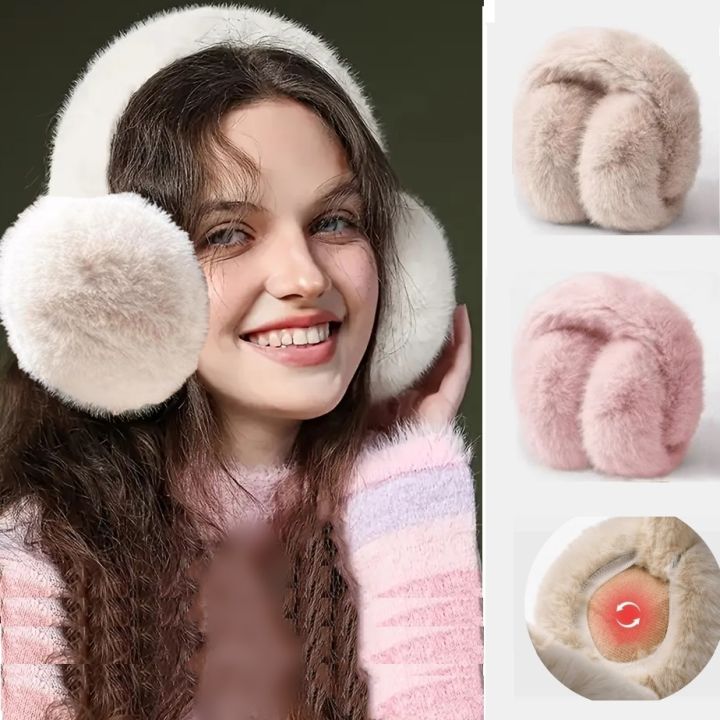 Winter Folding Portable Cold Protective Furry Plush
Earmuffs Windproof Outdoor Soft Comfortable Fur
Ear Protection Muffs