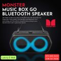 ORIGINAL MONSTER MUSICBOX GO PARTY SPEAKERS WITH DUAL WIRELESS MIC AND BELT. 