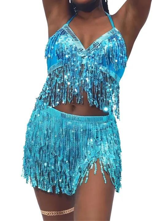 Belly%20Dance%20Top%20Bra%20Belt%20Set%20Latin%20Sequin%20Fringe%20Halter%20Hip%20Skirt%20%20Party%20Costume%204%20Layer%20Tassel%20Stage%20Performance%20Cloth%20Wear%20-%20Image%202
