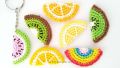 fruits keychains,strawberry lemon kiwi watermelon keychains. cute handmade crochet fruits keychains for kids,girls,women. stylish bag charms. 