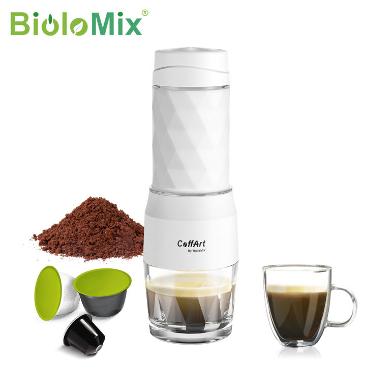 BioloMix Portable Coffee Maker Espresso Machine Hand Press Capsule