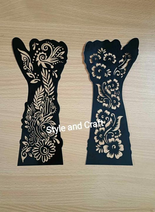 Mehendi art template hand template 2pcs