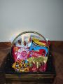 birthday gift  basket chocolate basket cocomo bisket  flo cake you chocolate smail cake. 