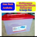 Multipurpose Rectangular Plastic Storage Box with Lid Stackable, BPA-Free, Large/Medium/Small Sizes. 