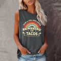 Seeyoushy Just A Girl Who Loves Sunshine and Tacos Print Summer Women Tank Top Sleeveless New Graphic T Shirt Y2k Aesthetic Tops. 