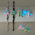 6-Piece Set Glowing Heart Dinosaur Couple Necklace Bracelet Ring Set Cute Luminous Crown Accessories for Valentine's Day . 