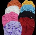 Pack of 3 Premium Turban Caps for Baby Girls Newborn Kids Big Bow Hat Hair Band Cute Stylish mixcolor turban Cap. 