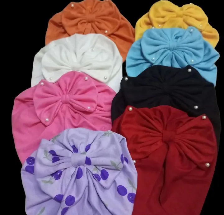 Pack%20of%203%20Premium%20Turban%20Caps%20for%20Baby%20Girls%20Newborn%20Kids%20Big%20Bow%20Hat%20Hair%20Band%20Cute%20Stylish%20mixcolor%20turban%20Cap%20-%20Image%203