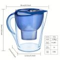 Portable 3.5L Household Water Filter Kettle with 3Filter Device Element Activated Carbon FilterTank KitchenDrinking WaterKettle. 
