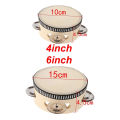 6inch Hand Held Drum Tambourine Drum Metal Jingles Percussion Musical Instrument For KTV Party Games. 