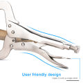 C Clamp weld Clip Woodwork Alloy Steel Pad Wood Work Grip Vise Lock Jaw Swivel Pincer Tong Tenon Locator Hand Tool Fix Plier. 