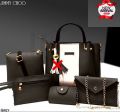 5 Pcs Jimmy Choo Bag Set, Good Quality, Small Pouches, Light Weight, Material, Soft Leather, Must Watch Real Video, With Chain. 