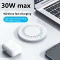 30W Wireless Charger Pad Stand Desktop Ultra-thin Mobile Phone Fast Charging Dock Station For iPhone 15 14 13 12 Samsung Xiaomi. 