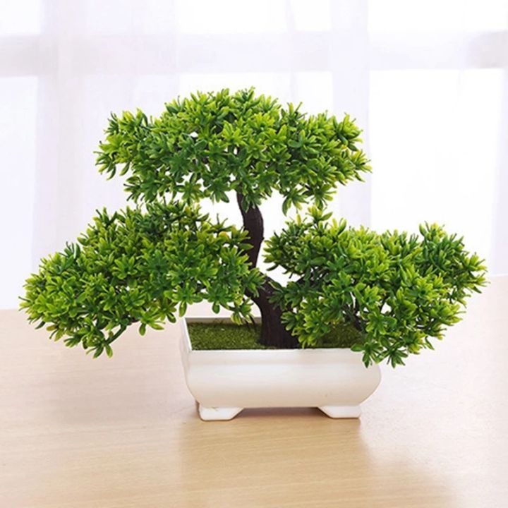 Artificial Plastic Plants Bonsai Small Tree Fake Flower Room Living