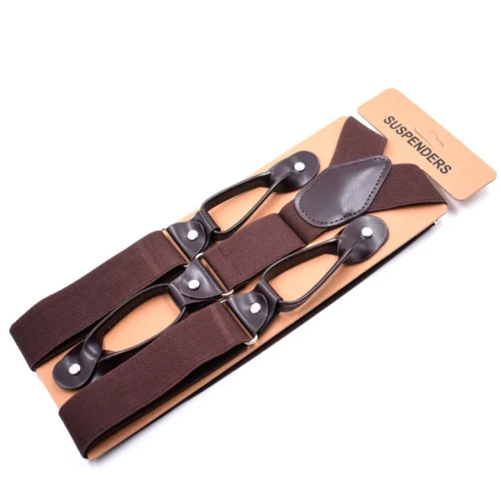 Vintage%20Suspenders%20Men%20Women%20Adult%20Leather%20Trimmed%20Button%20End%20Y%20Back%20Adjustable%20Elastic%20Trouser%20Braces%20Straps%20Belt%20Wedding%20Party%20-%20Image%203