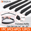 1PC 3PCS 6PCS 12PCS Car Wiper Strips Can Cut Wiper Replacement Parts 14"16"17"18"19"20"21"22"24"26"28"30"32"Optional.