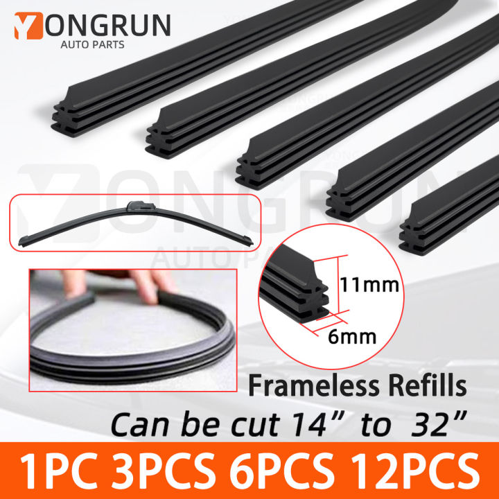 1PC 3PCS 6PCS 12PCS Car Wiper Strips Can Cut Wiper Replacement Parts 14"16"17"18"19"20"21"22"24"26"28"30"32"Optional