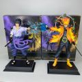 Naruto AK Uzumaki AK Sasuke Anime Figure GK Double Head Carving Collectible Decor Desktop Ornament Statue Model Toy. 