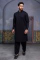 Cotton suit full jet black Men unstitched suit. 