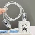3-Piece set Charger Spider Case For Apple IPhone 18W 20W Transparent Data Wire Winder Cable Protectors Port Breakproof Protectio.